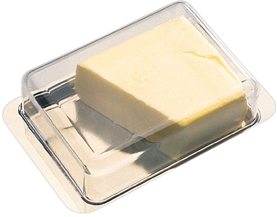 Kühlschrank-Butterdose Edelstahl ca. 16 x 9,5 cm