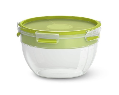 Emsa CLIP & GO Salatbox XL, rund - 2,6 Liter, aus Kunststoff - Made in germany - BPA-frei