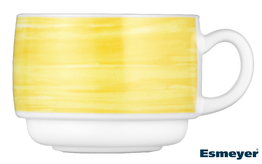 Kaffeeobertasse 0,19 l aus Opalglas Form BRUSH - Yellow / Gelb von Arcoroc