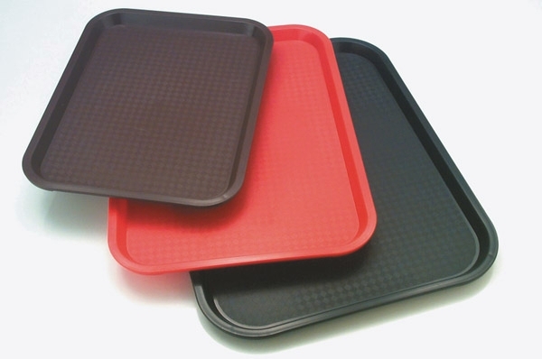 Fast Food-Tablett 41 x 30,5 cm, H: 2 cm Polypropylen, schwarz spülmaschinengeeignet bruchsicher stapelbar Farbe: Schwarz