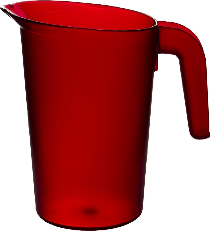 Roltex Saftkanne LUCY aus Polycarbonat in rot, Kapazität: 1 l, Höhe: 17 cm.