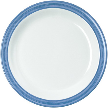 WACA Desserteller BISTRO in weiß-blau, aus Melamin. Durchmesser: 19,5 cm.
