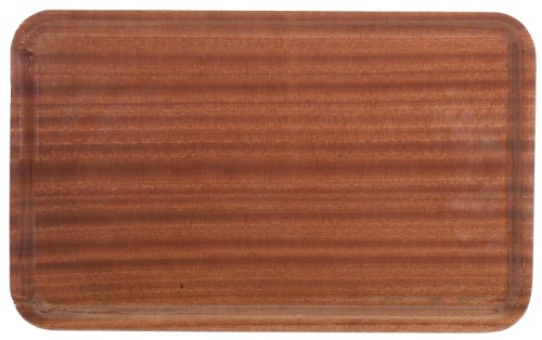 GN 1/1 Tablett, rutschfest aus melaminbeschichtetem 3 mm-Pressholz, Mahagoni-Dekor, säureresistent Größe: 53 cm x