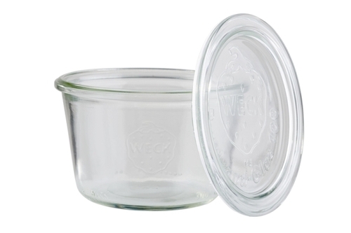 Weck-Glas mit Deckel, 3er Set Ø 11 cm, H: 7,5 cm Sturzform 370 ml Set bestehend aus: 3 Gläser + 3 Deckel