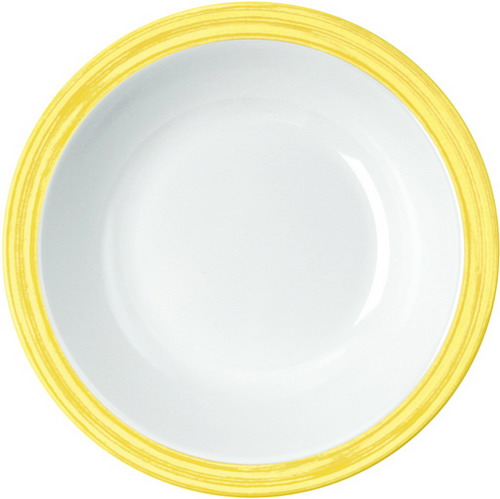 WACA Suppenteller BISTRO in weiß-gelb, aus Melamin. Durchmesser: 20,5 cm. Kapazität: 0,6 l.