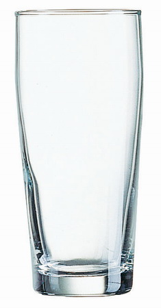 Becherglas WILLI, Inhalt: 0,40 Liter, Höhe: 148 mm, Durchmesser: 71 mm, Füllstrich bei 0,30 Liter.