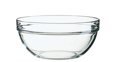 Glasschale EMPILABLE Inhalt 1,8L Durchmesser: 200 mm, Höhe: 91 mm, stapelbar.