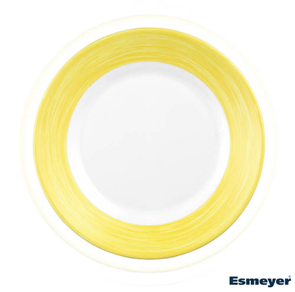 Dessertteller 19,5 cm aus Opalglas Form BRUSH - Yellow / Gelb von Arcoroc