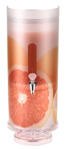 FRILICH LIFE Saftkanne Grapefruit 5 Liter Kunststoffblende mit Motiv Grapefruit (slim), spülmaschinengeeigneter Kunststoffbehälter (klar)