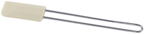 Teigspatel mit weich-elastischem Schaber aus Silikon, Edelstahl 18/10, Fläche: 6 x 3 cm, Gesamtlänge: 19 cm