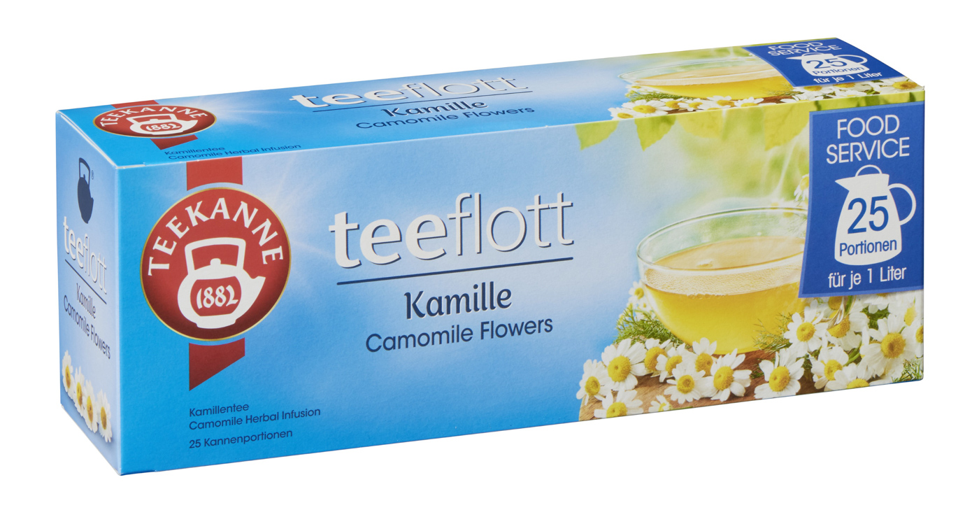 Teeflott Kamillentee, Kannenbeutel für je 1 Liter, Inhalt: 25 Beutel.