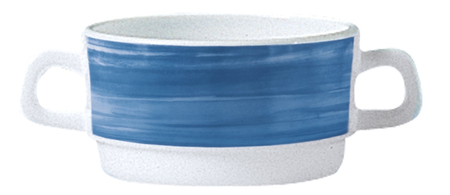 Suppenobertasse 32 cl stapelbar aus Opalglas Form BRUSH - Darkblue / dunkelblau von Arcoroc Arcoroc