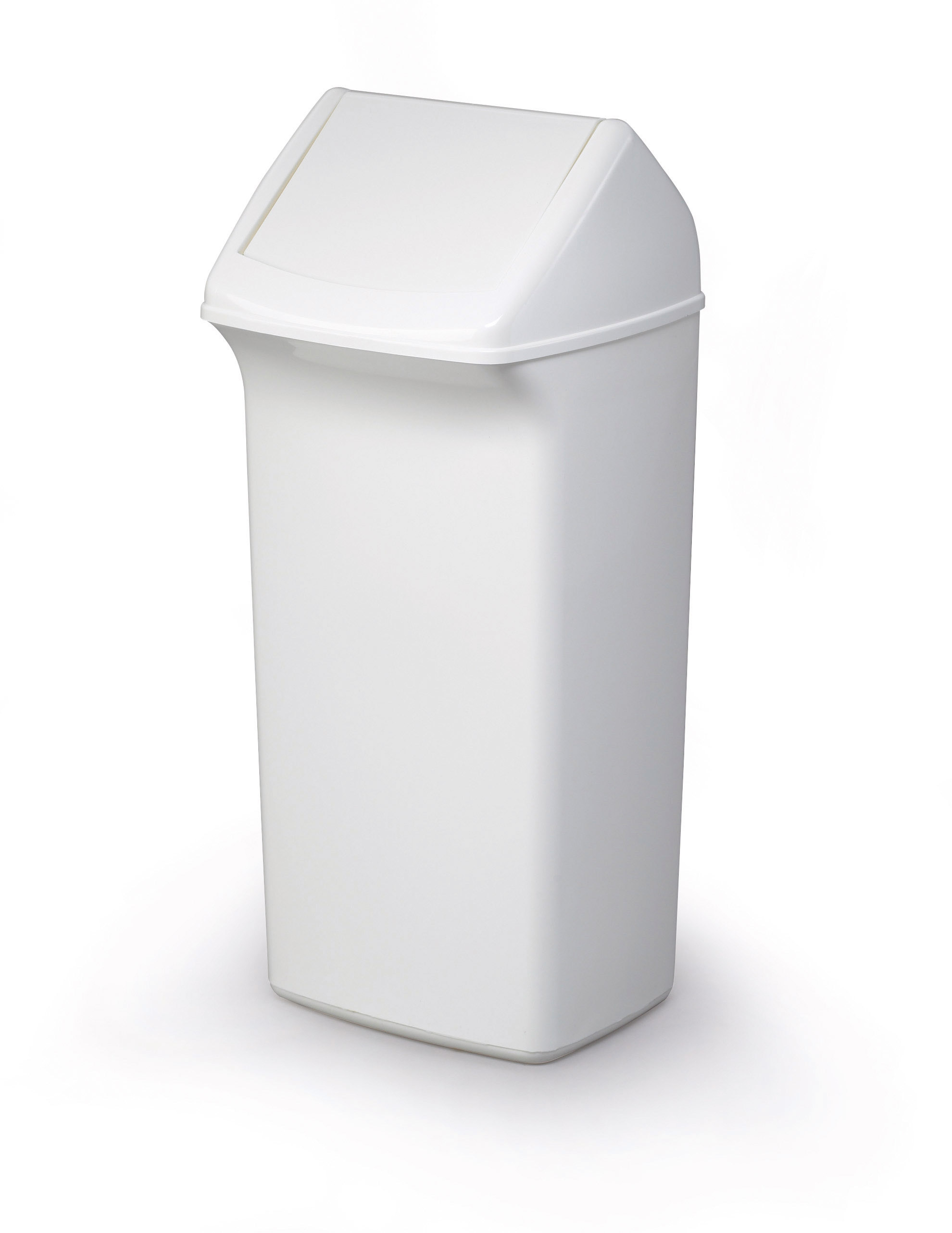 Durable Abfallbehälter mit Schwingdeckel in weiß. Kapazität: 40 L Maße: 330 x 760 x 360 mm (B x H x T)
