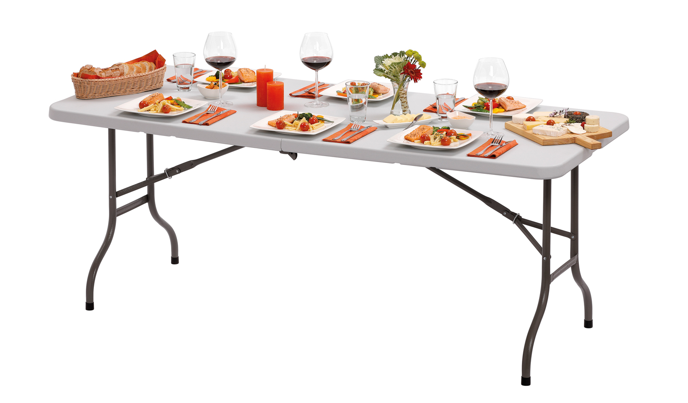 Bartscher Multi-Tisch 1830-W | Eigenschaften: Klappbar ,Sicherheitsverriegelungssystem ,UV-geschützt | Maße: 183 x 76 x 740 cm. Gewicht: