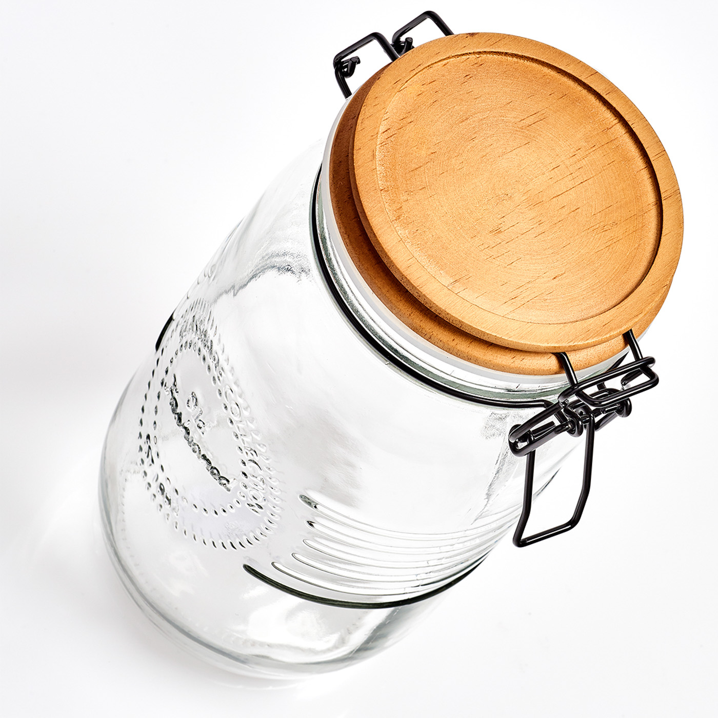 Vorratsglas, Glas; Metall; Holz, Ø10,8x22 cm. Farbe: transparent. Fassungsvermögen: 1450 ml. Die trockene Lagerung von Lebensmitteln ist nicht