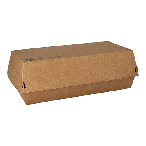 25 Baguetteboxen, Pappe "pure" 7,5 cm x 10,7 cm x 22 cm braun "100% Fair" groß von PAPSTAR
