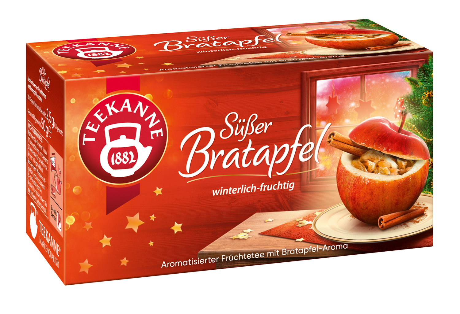 Teekanne Winter-Tee Süsser Bratapfel Inhalt: 20 Beutel Früchtetee mit Bratapfel-Aroma.
