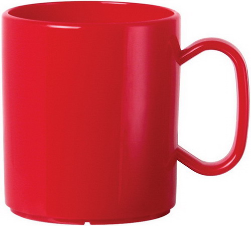 WACA Henkelbecher FUN aus Polypropylen, in rot. Kapazität: 0,32 l. Durchmesser: 7,5 cm.