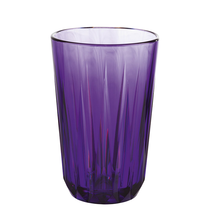 Trinkbecher -CRYSTAL- Ø 8 cm, H: 12,5 cm Tritan, Farbe: lila, Inhalt: 0,30 Liter, BPA-Frei stoßfest, stapelbar, spülmaschinengeeignet