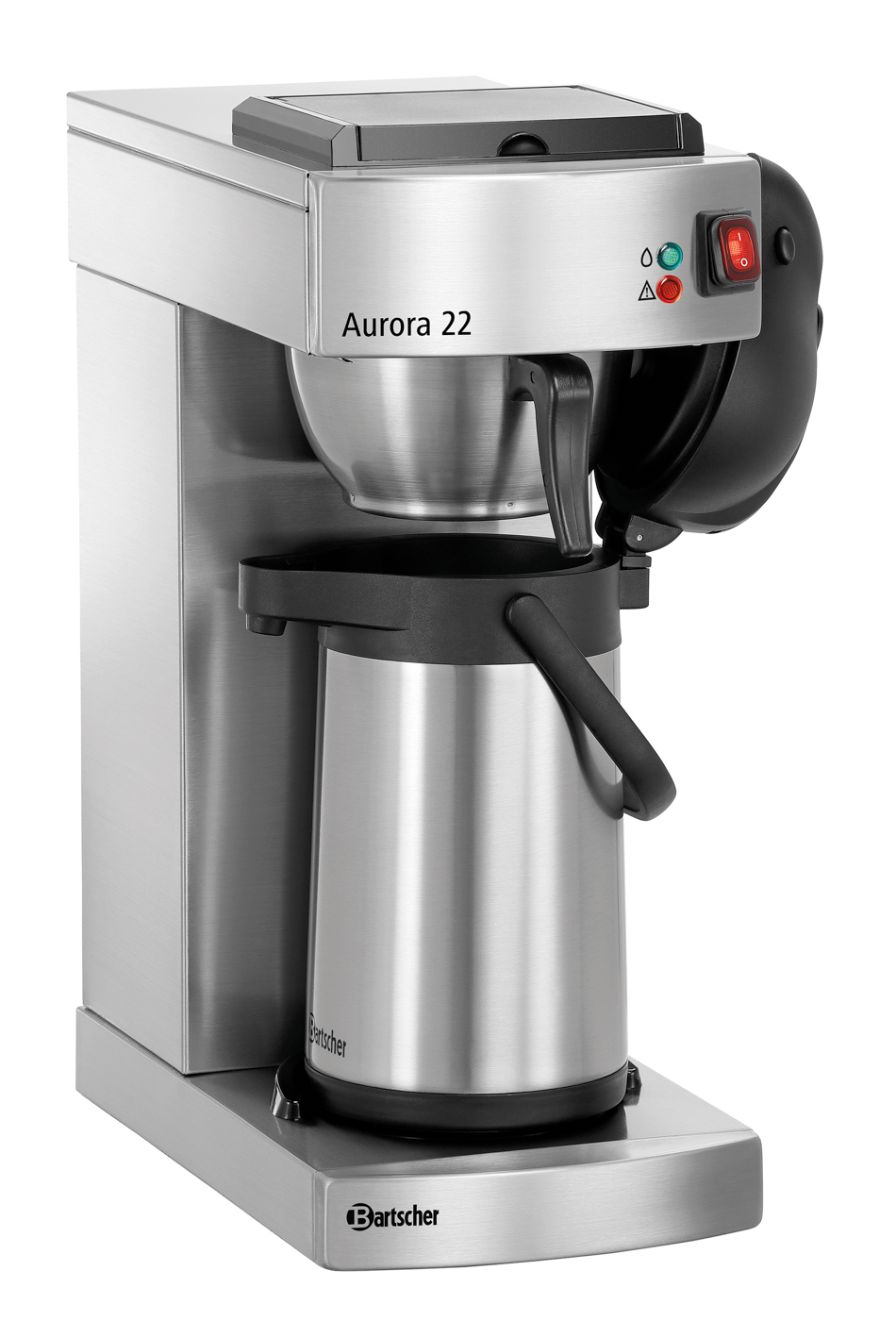 Bartscher Kaffeemaschine Aurora 22 | Steuerung: Kippschalter | Maße: 21,5 x 40,5 x 520 cm. Gewicht: 8 kg