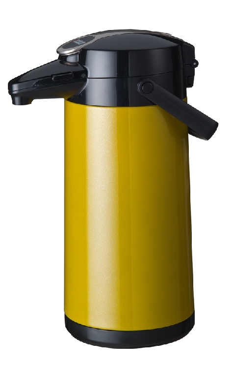 Pumpkanne Bravilor Bonamat Airpot furento Inhalt 2,2 L, gelb-metallic, mit Druckhebel, Höhe 37,8 cm - Durchmesser 16,4 cm