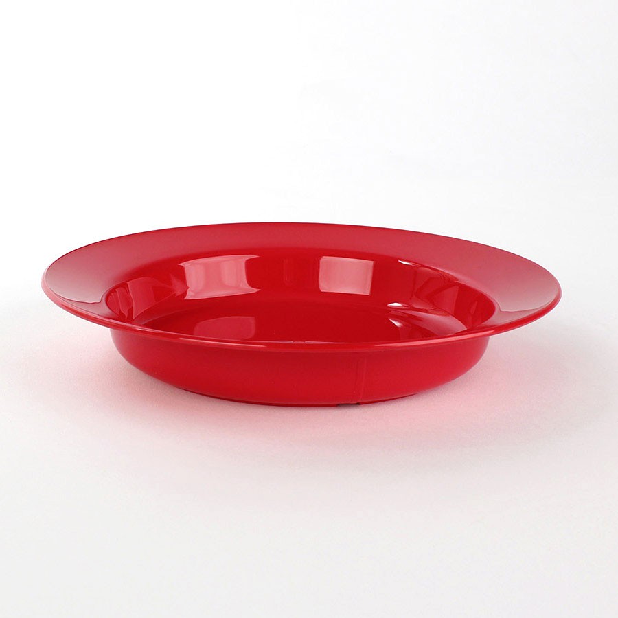 vaLon Tiefer Dessertteller 19 cm aus schadstofffreiem Kunststoff in der Farbe rot.