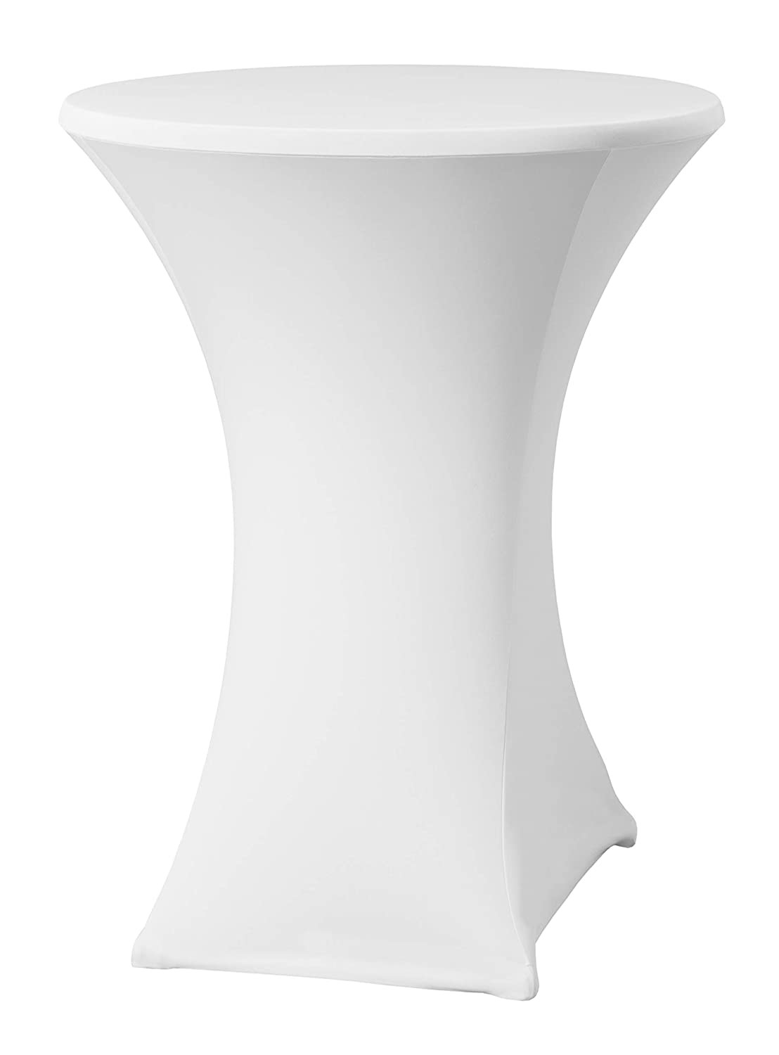 Stehtischhusse aus Stoff, weiß. Geeignet für ø 800-850x(H)1050-1150 mm