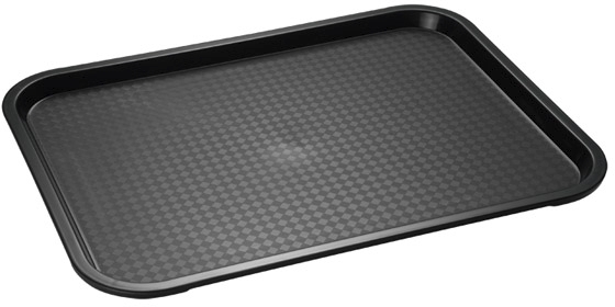 Tablett MODERN 35 x 27 cm, Farbe: schwarz mit Stapelnocken, bedingt rutschfest,