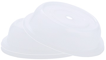 Tellerglocke, Durchmesser 25 cm, Höhe: 6 cm transparent-weiß aus Polypropylen mit Griffloch