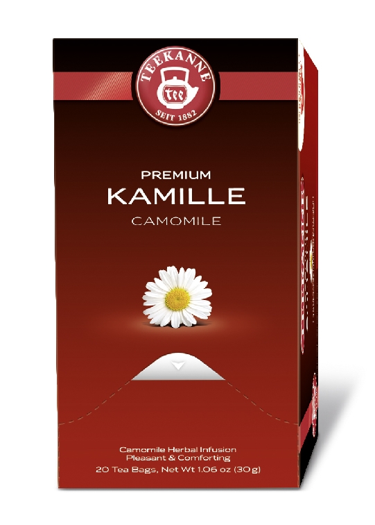 Teekanne Premium KAMILLE, Inhalt: 20 Beutel à 1,75 Gramm, Kräutertee, wohltuend und bekömmlich.