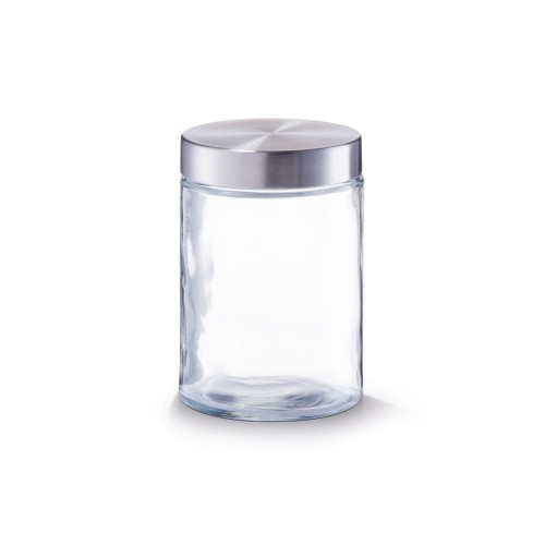 Vorratsglas NORBERT, Inhalt: 1100 ml, Durchmesser: 11 cm, Höhe: 16,5 cm, aus Glas mit Edelstahldeckel