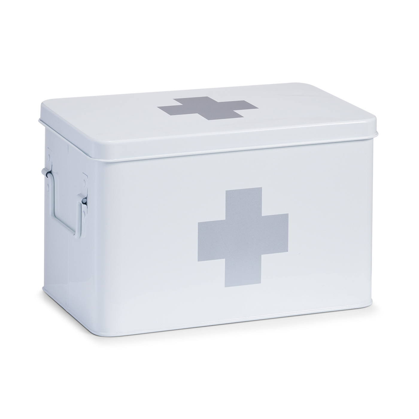 Zeller MEDIZIN-BOX Metall, Farbe: weiß, Grösse: 32 x 19,5 x 20 cm, mit seitlichen Tragegriffen,