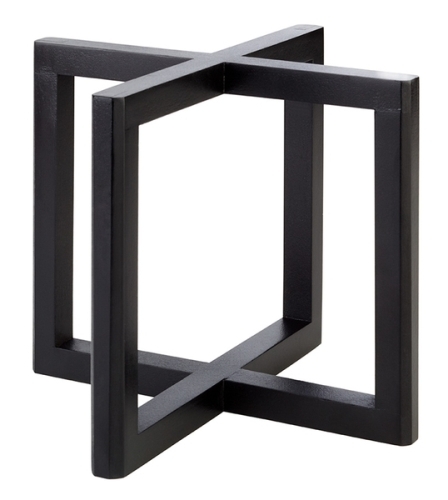 Buffetständer -WOOD- 20 x 20 cm, H: 17,5 cm Akazienholz, schwarz nicht spülmaschinengeeignet stapelbar Farbe: Schwarz