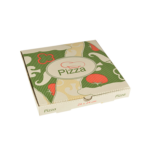 100 Pizzakartons, Cellulose "pure" eckig 24 cm x 24 cm x 3 cm von PAPSTAR