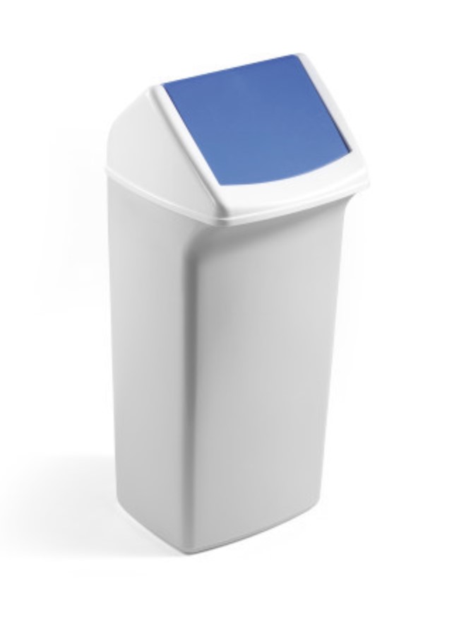 Durable Abfallbehälter mit Schwingdeckel in blau. Kapazität: 40 L Maße: 330 x 760 x 360 mm (B x H x T)