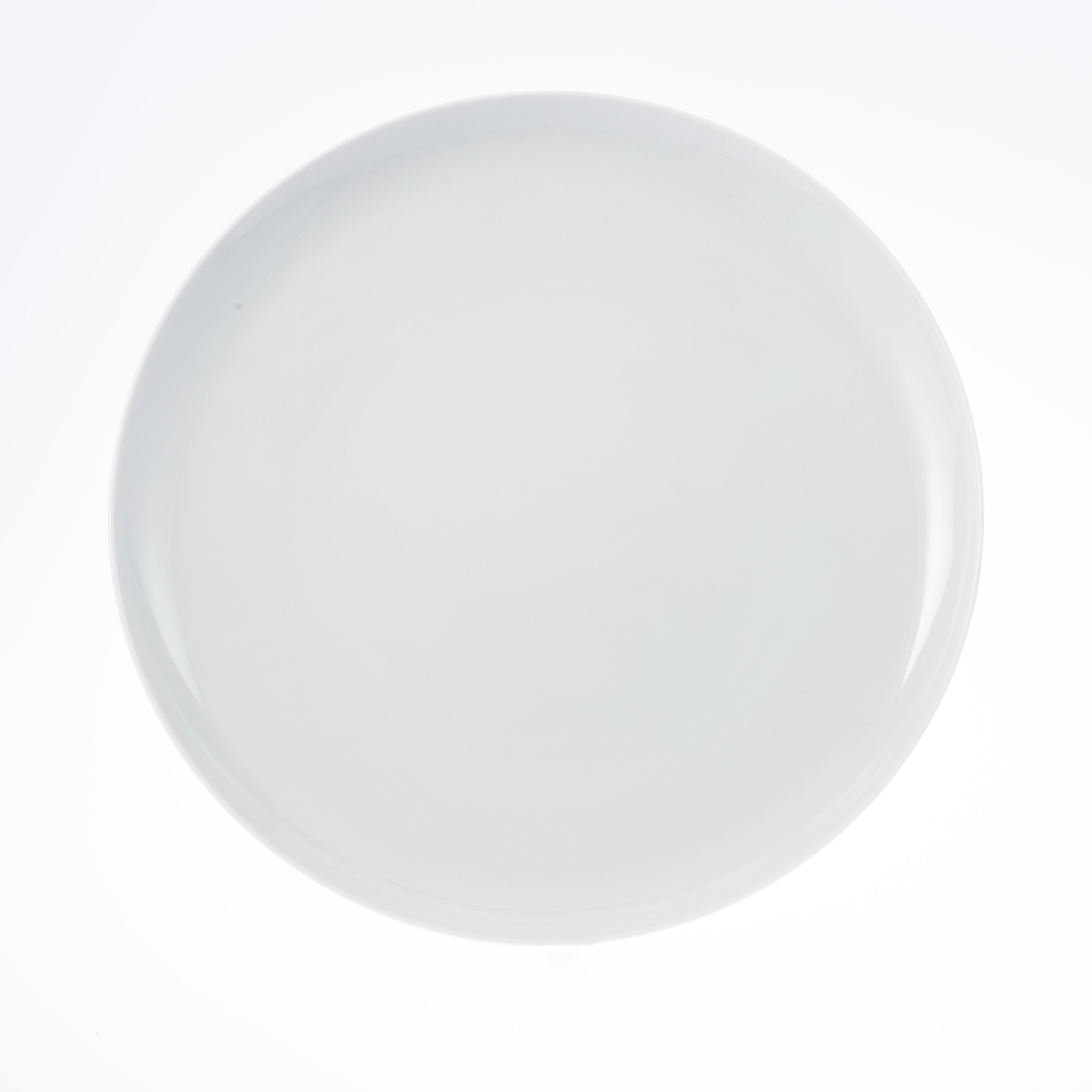 Servierplatte SOLEA, rund, flach, Durchm. 30 cm, von caterado. Aus weißem Porzellan. Auch als Pizzateller geeignet (bis ca. 26 cm).