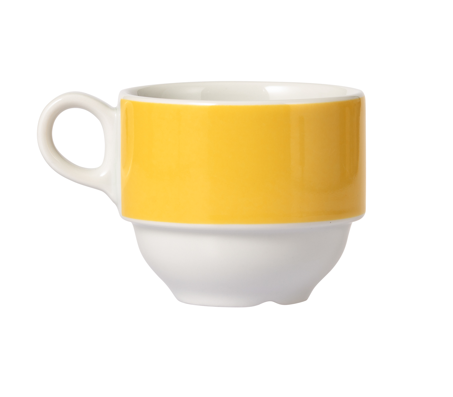 MERIDIAN Kaffee-Obertasse, 0,19 ltr., gelb, aus Porzellan, von Caterado. Made in Europe.