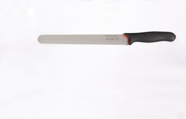 Aufschnittmesser 22 cm, Wellenschliff, schwarz PrimeLine Chef Giesser - Made in Germany