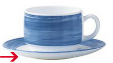 Kaffeeuntertasse 14 cm aus Opalglas Form BRUSH - Darkblue / dunkelblau von Arcoroc