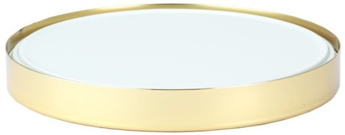 FRILICH UNISON Frischeplatte 300 mit Porzellanplatte (Ø 300mm), Gold Standfuß aus Edelstahl (24 Karat vergoldet und schutzlackiert)
