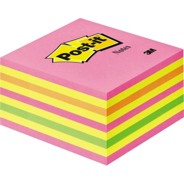Post-it Haftnotizwürfel Maße: 76x45x76mm, 450 Blatt, Farbmix neon-pink