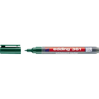 edding Whiteboardmarker 361 1mm grün, Strichstärke: 1 mm, Rundspitze, Bezeichnung der Schreibflüssigkeit: geruchsarme