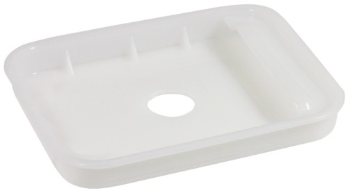 Ersatzdeckel zu Dispenser Behälter aus weißem Polyethylen, mit dichtschließendem Steckdeckel, mit auswechselbarem robustem