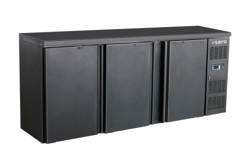SARO Barkühler mit 3 Türen, Modell BC 3100 - Material: (Gehäuse) Stahl einbrennlackiert, schwarz; (Innenraum) Leichtmetall - 3 Türen,
