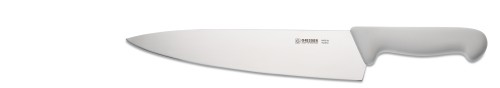 Giesser Kochmesser mit 26 cm Klingenlänge, breite Form, weißer Griff, Klinge aus hochwertigem Chrom-Molybdän-Stahl