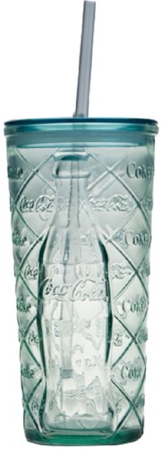 Coca-Cola No.5 Tumbler 50cl - mit Deckel und Trinkhalm - Vidrios Reciclados San Miguel