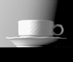 Kaffee-Obertasse - niedrige Form - Inhalt 0,18 ltr Form LA REINE - uni weiß - ohne Untertasse