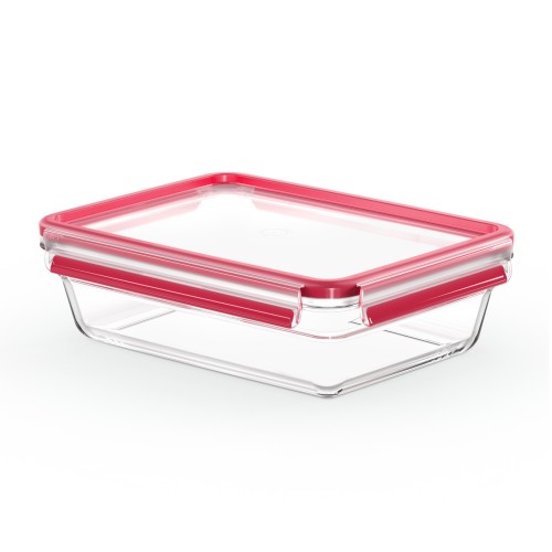 Emsa CLIP & CLOSE Frischhaltedose, rechteckig, Maße: 26,7 x 19,7 x 8 cm, Inhalt: 2,0 Liter, Material: Glas, Dichtung aus Silikon.
