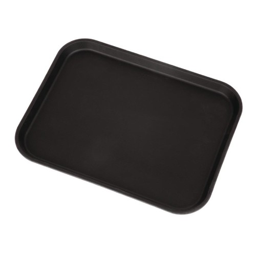 Cambro Camtread rechteckiges rutschfestes Fiberglas Tablett schwarz 45,7cm. Hergestellt aus strapazierfähigem,