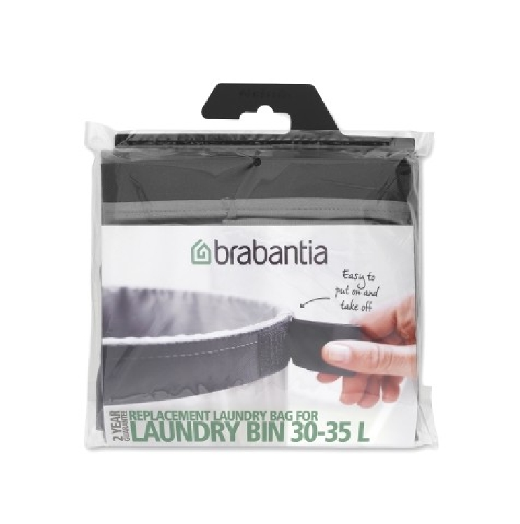 Brabantia Ersatzwäschesack für Wäschebox, Inhalt: 30 l, grau, Höhe: 60 cm, Breite: 40 cm, Tiefe: 40 cm,